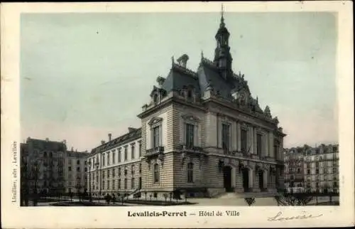 Ak Levallois Perret Hauts de Seine, Hotel de Ville, Rathaus, Platz