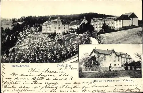 Ak Trois Épis Drei Ähren Elsaß Elsass Haut Rhin, Hotel Notre Dame, Inh. Voinson