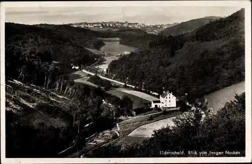 Ak Lüdenscheid im Märkischen Kreis, Blick vom langen Nacken, Panoramaansicht von Ortschaft