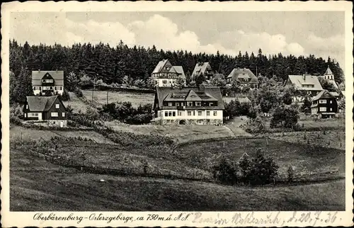 Ak Bärenburg Altenberg im Erzgebirge, Teilansicht vom Ortsteil Oberbärenburg, Wohnhäuser