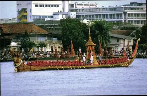 Ak Bangkok Thailand, The Royal Barge Anantanakraj, Barkenprozession