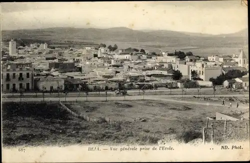 Ak Béja Tunesien, Vue générale prise de l'École, Panoramaansicht, ND. Phot. 687
