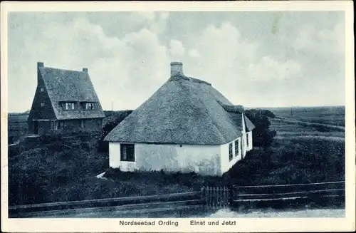 Ak Sankt Peter Ording in Nordfriesland, Bauernhäuser, Reetdach