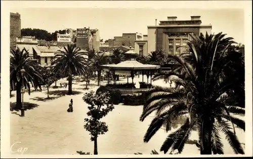 Ak Sidi bel Abbès Algerien, La Place Carnot vers le Théâtre, Pavillon 