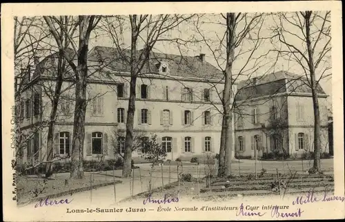 Ak Lons le Saunier Jura, Ecole Normale d'instituteurs, Cour Interieure, Schulgebäude, Innenhof