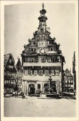 Künstler Ak Esslingen am Neckar Baden Württemberg, Altes Rathaus