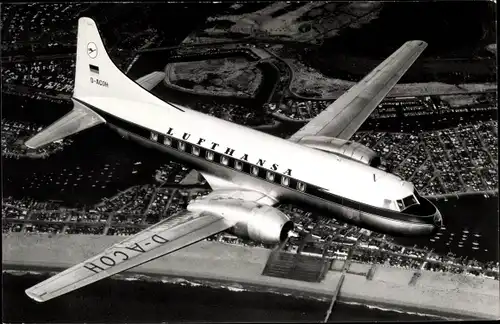 Ak Flugzeug, Lufthansa, Convair 340, D ACOH, Fliegeraufnahme