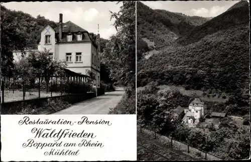 Ak Boppard im Rhein Hunsrück Kreis, Restauration Pension Waldfrieden, Inh. A. Wagner, Mühltal