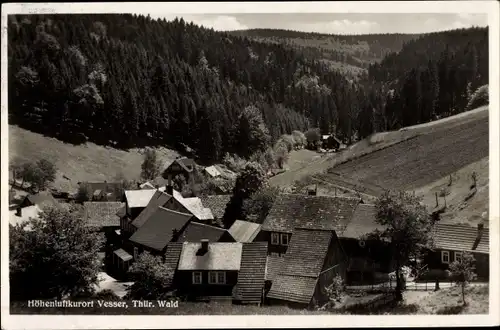 Ak Vesser Suhl in Thüringen, Blick über die Dächer der Ortschaft, Landschaftspanorama