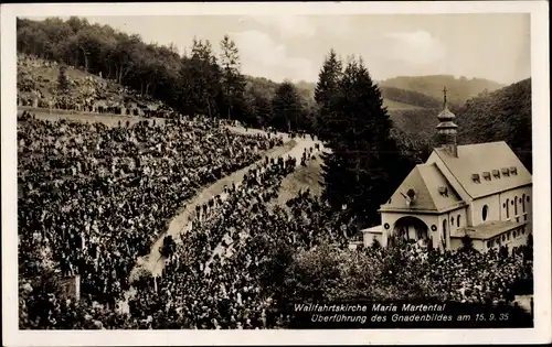 Ak Leienkaul in Rheinland Pfalz, Wallfahrtskirche Maria Martental, Überführung des Gnadenbildes 1935