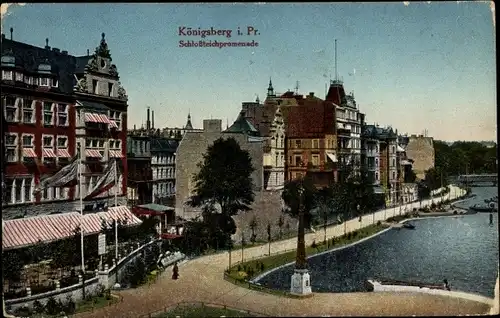 Ak Kaliningrad Königsberg Ostpreußen, Schlossteichpromenade