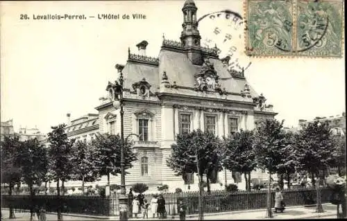 Ak Levallois Perret Hauts de Seine, L'Hôtel de Ville, Rathaus