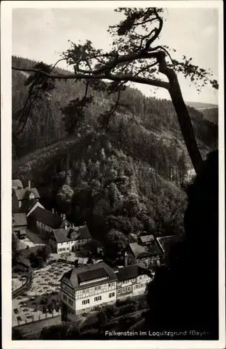 Ak Falkenstein Ludwigsstadt in Oberfranken, Loquitzgrund, Panoramaansicht
