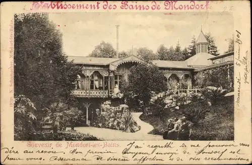 Ak Mondorf les Bains Bad Mondorf Luxemburg, Etablissement des Bains, Bad, Parkanlagen