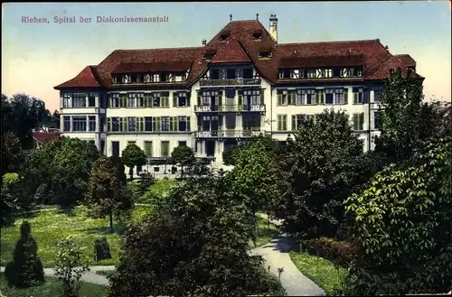Ak Riehen Kt. Basel Stadt Schweiz, Spital der Diakonissenanstalt