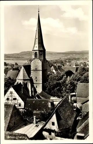 Ak Bönnigheim in Baden Württemberg, Stadtkirche, Teilansicht über den Häuserdächern
