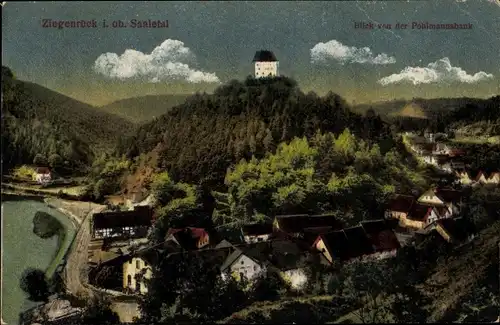 Ak Ziegenrück am Schiefergebirge Thüringen, Blick von der Pohlmannsbank