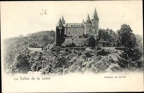 Ak Celles Wallonien Hennegau, Château de Celles, La Vallée de la Lesse, Panorama