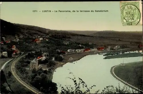 Ak Lustin Profondeville Wallonien Namur, Le Panorama, de la terrasse du Sanatorium