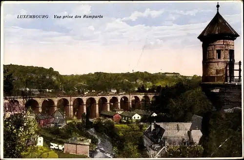 Ak Luxemburg, Vue pris des Ramparts, Viadukt, Eisenbahnbrücke