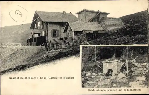 Ak Guebwiller Gebweiler Elsaß Elsass Haut Rhin, Belchen, Gasthof Belchenkopf, Schlumberger Brunnen