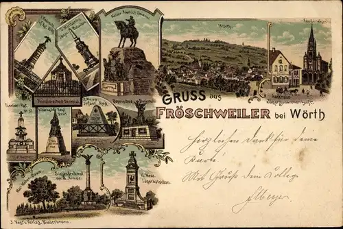 Litho Frœschwiller Fröschweiler Elsass Bas Rhin, Denkmäler, Friedenskirche, Woerth