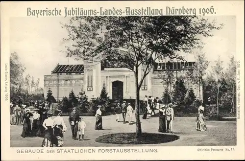 Ak Nürnberg in Bayern, Bayer. Jubiläums Landesausstellung, Gebäude der staatlichen Forstausstellung