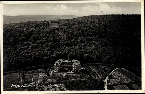 Ak Hofheim im Taunus, Katholisches Exerzitienhaus St. Josef, Fliegeraufnahme