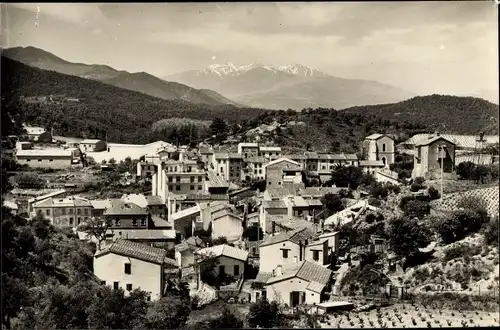 Ak Le Perthus Pyrénées Orientales, Barrio frances y el pico del Canigo, Panorama