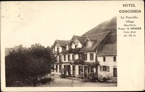 Ak La Vancelle Village Elsaß Bas Rhin, Hotel Concordia, Propr. G. Wenger