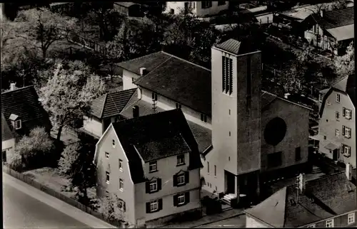 Ak Bönnigheim in Baden Württemberg, Katholische Kirche, Fliegeraufnahme