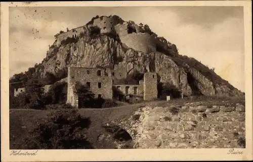 Ak Singen Hohentwiel Baden Württemberg, Blick auf die Ruine