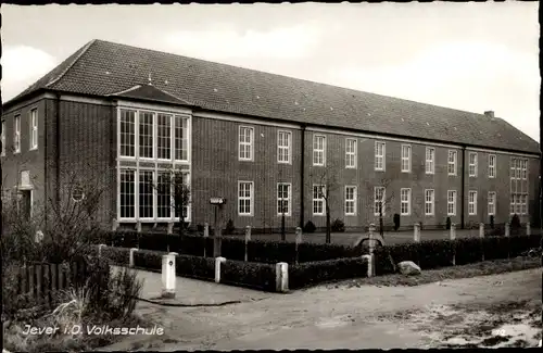 Ak Jever in Friesland, Volksschule, Gesamtansicht