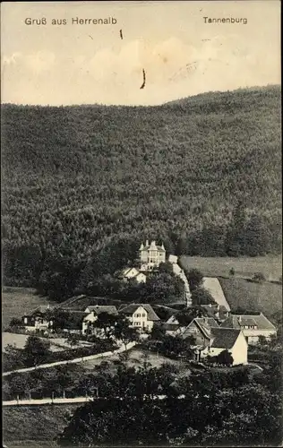 Ak Bad Herrenalb im Schwarzwald, Tannenburg, Panoramaansicht von Ortschaft