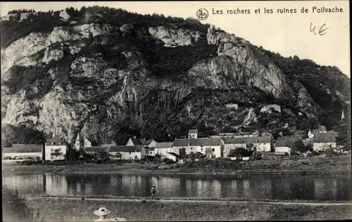 Ak Yvoir Wallonien Namur, Les rochers et les ruines de Poilvache