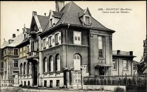 Ak Sélestat Schlettstadt Elsass Bas Rhin, Caisse locale des Malades