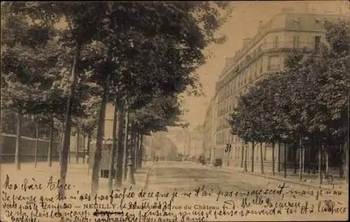 Ak Neuilly sur Seine Hauts de Seine, Boulevard et rue du Château