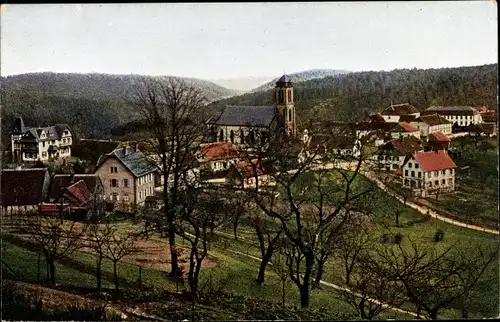 Ak Wangenbourg Wangenburg Elsass Bas Rhin, Totalansicht, Kirche