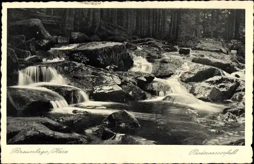 Ak Braunlage im Oberharz, Bodewasserfall im Wald