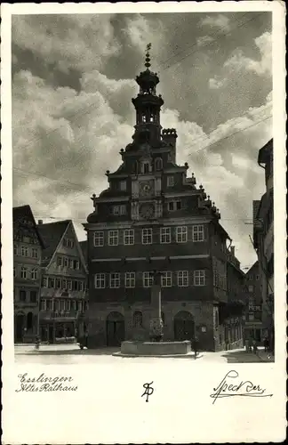 Ak Esslingen am Neckar, Blick auf altes Rathaus
