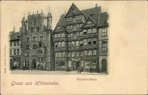 Ak Hildesheim in Niedersachsen, Wedekindhaus, Häuserfront