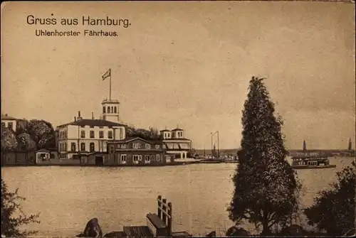 Ak Hamburg Uhlenhorst, Uhlenhorster Fährhaus, Gesamtansicht