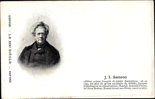 Ak J.I. Samson, Acteur francais et auteur dramatique, Portrait