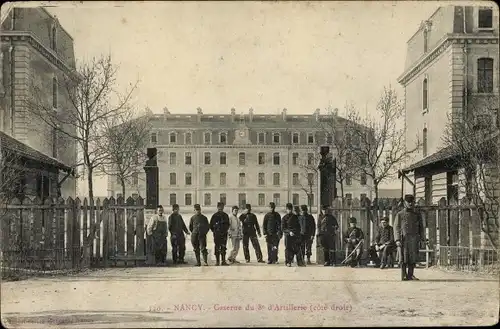 Ak Nancy Meurthe et Moselle Lothringen, Caserne du 8e d'Artillerie, Côté droit