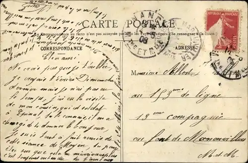 Ak Nancy Meurthe et Moselle Lothringen, Caserne du 8e d'Artillerie, Côté droit