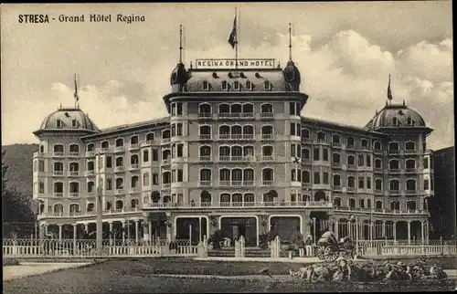 Ak Stresa Borromeo Lago Maggiore Piemonte, Grand Hotel Regina, Gartenansicht