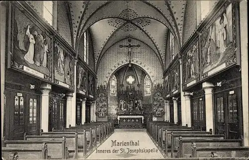 Ak Marienthal Haguenau Hagenau Elsass Bas Rhin, Inneres der St. Josephskapelle