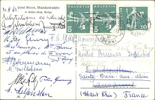 Ak Münchenbuchsee Kt. Bern Schweiz, Hotel Bären, Bes. F. Kohler Wyß