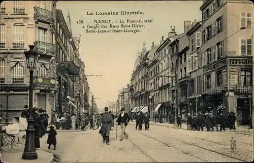 Ak Nancy Meurthe et Moselle Lothringen, Le Point Central à l'angle des Rues Saint Dizier