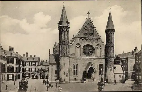 Ak Den Haag Südholland Niederlande, Ridderzaal, Straßenbahn Linie 3